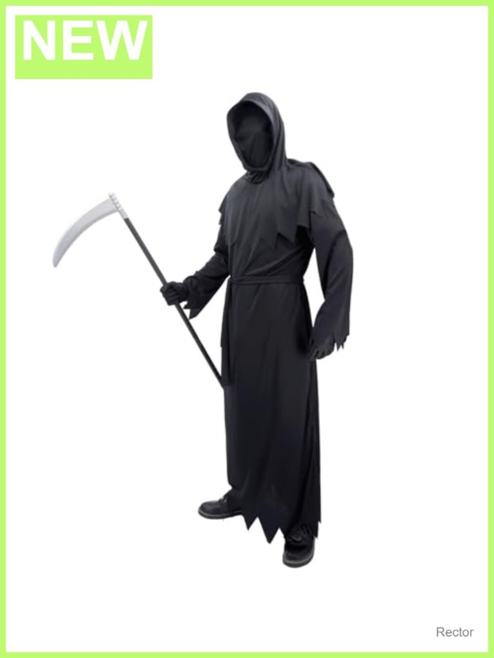 Grim Reaper Cosplay Costume Set Hooded Robe Gloves Scythe Halloween